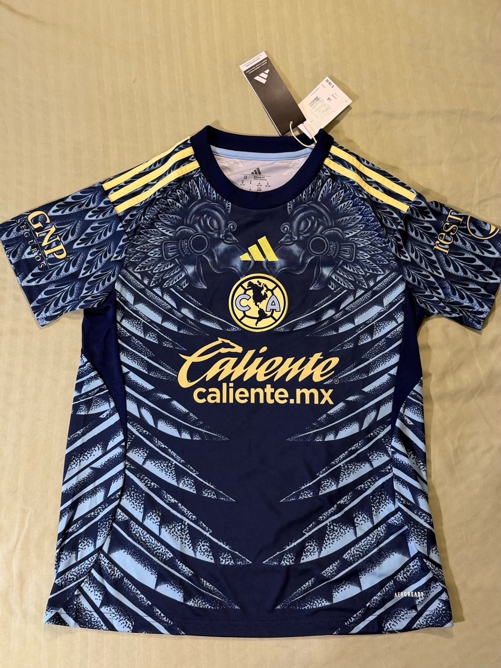 adidas Navy & Yellow Club América Short Sleeve Jersey